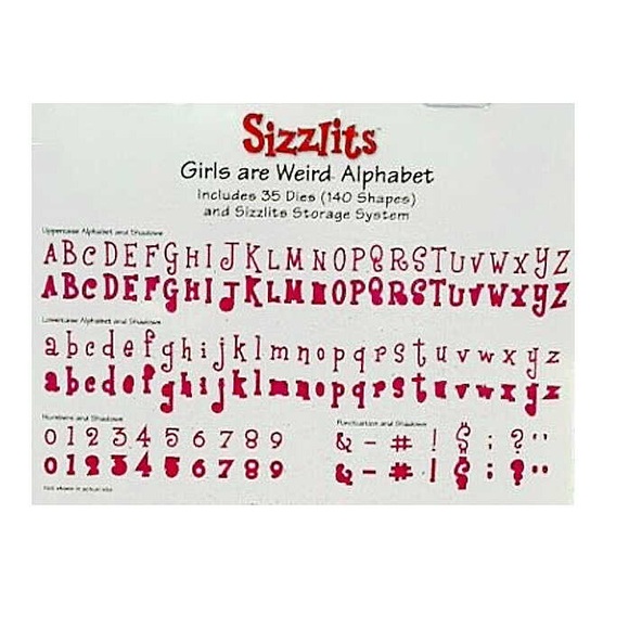Girls are Weird Sizzix Alphabet Sizzlits Set - Picture 3 of 5